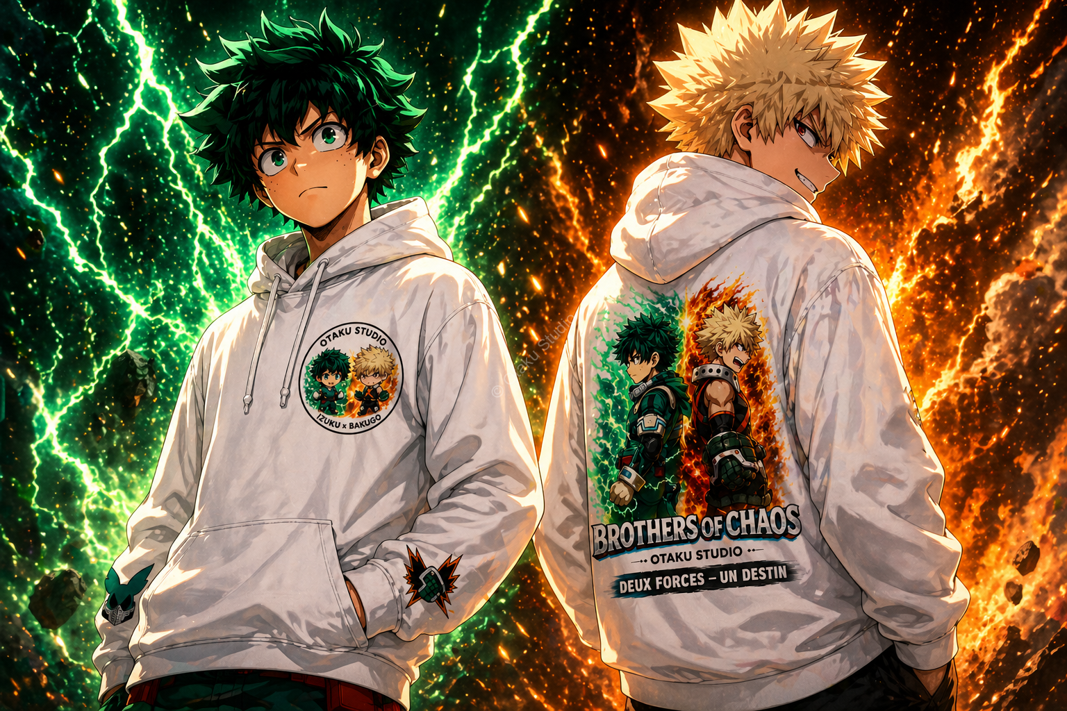 Sweat à Capuche Brothers of Chaos — Izuku x Bakugo
