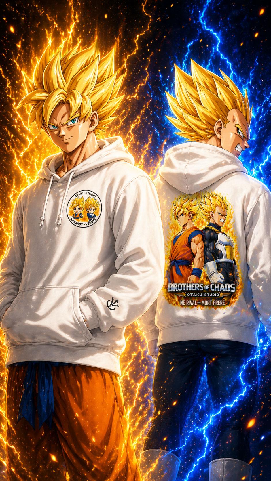 Sweat à Capuche Brothers of Chaos — Kakarot x Vegeta