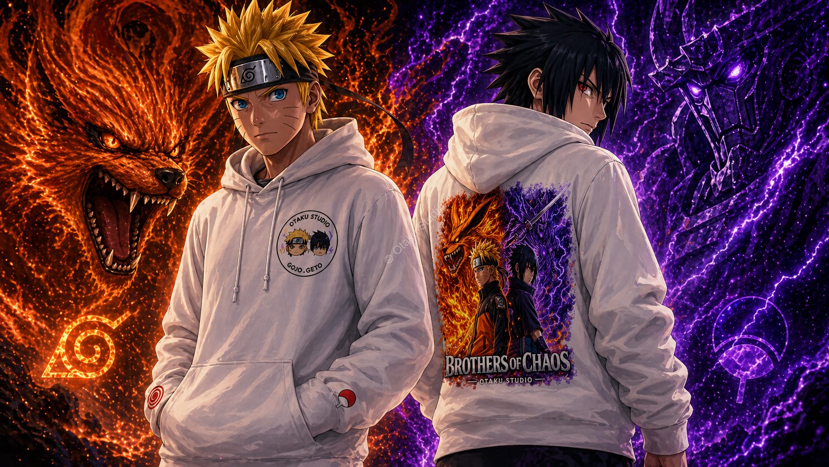 Sweat à Capuche Brothers of Chaos —Naruto x Sasuke