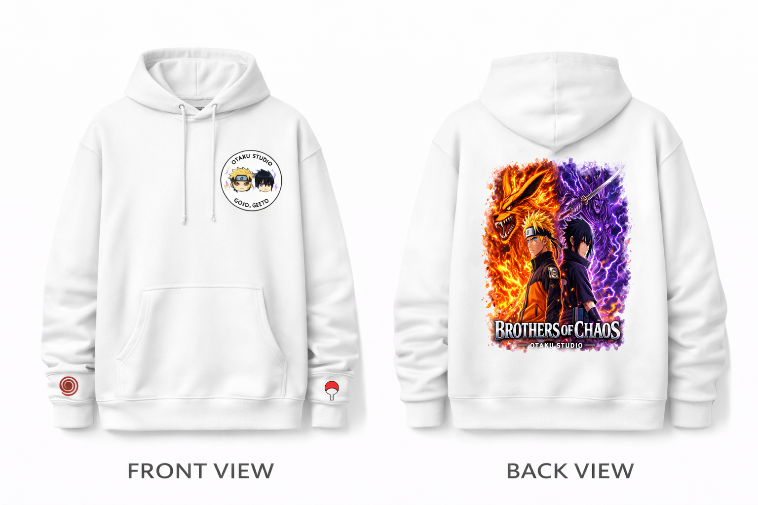 Sweat à Capuche Brothers of Chaos —Naruto x Sasuke – Image 2