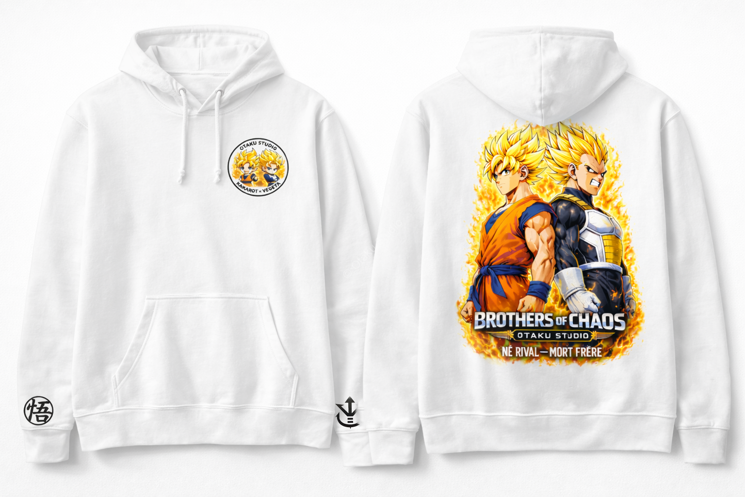 Sweat à Capuche Brothers of Chaos — Kakarot x Vegeta – Image 2
