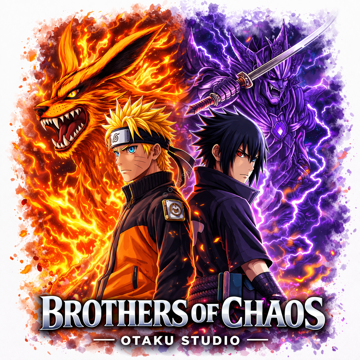 Sweat à Capuche Brothers of Chaos —Naruto x Sasuke – Image 3